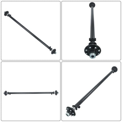 labwork 7000Lbs 8 Lug Trailer Axle 95 Inch Hub Face 80 Inch Spring Center 8 x 6.5 Bolts for Light Duty Trailers