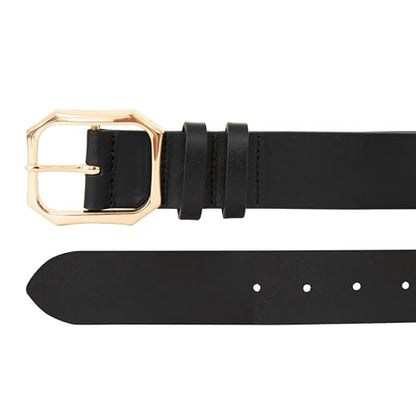 Lucky Brand High Shine Buckle Belt - Black - XL