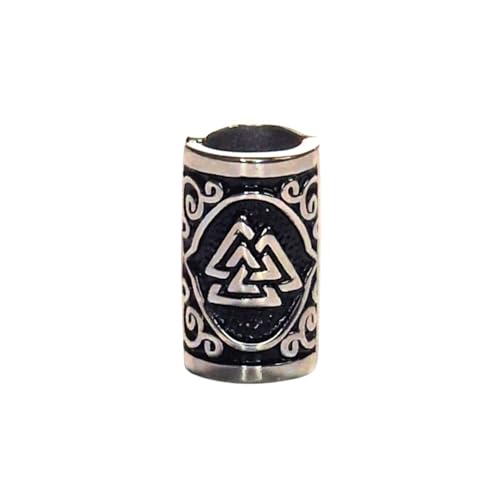 VALHALLA Valknut Hair Beads Opener Viking Beard Bead 316L Steel Silver Stainless Steel Large, Stainless Steel (Extra Large)