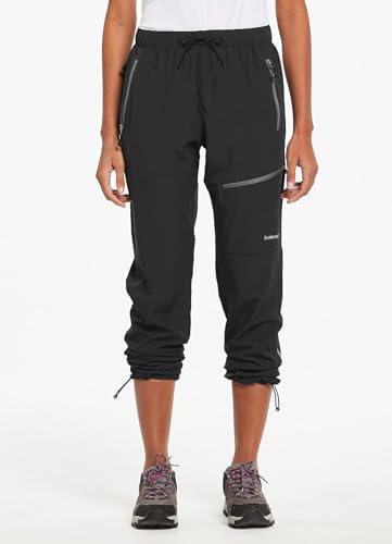 baleaf Women's Hiking Pants Quick Dry Water Resistant Lightweight Joggers Pant for All Seasons Elastic Waist Black Size M