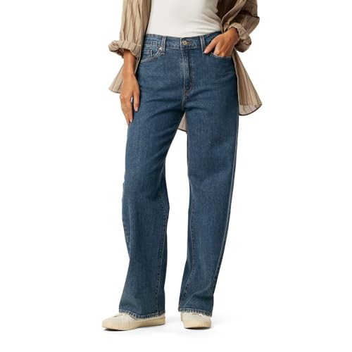 Levi Strauss Signature Gold Women's Heritage Original Wide Leg Jeans Mid-Rise Stretch Denim, Blue Oddity, 12