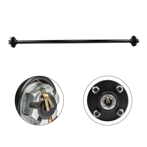 Thomletha Trailer Axle 2000 lbs Axle Beam 4 Lug Trailer Axle 61 inch Hub Face 46 inch Spring Center