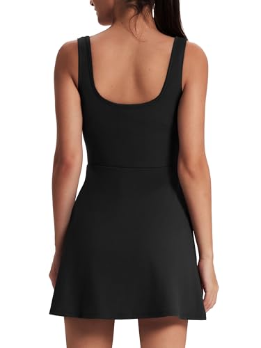 OFEEFAN Little Black Dress Women Athletic Mini Tennis Golf Bodycon Shorts Cute Active Summer Clothes Workout Skort Graduation Spring Outfits S