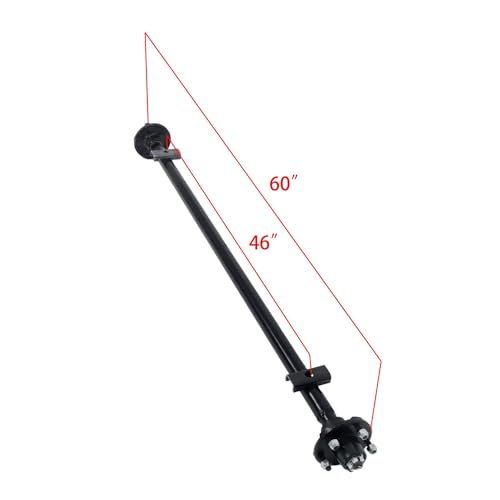 Thomletha Trailer Axle 2000 lbs Axle Beam 5 Lug Trailer Axle 60 inch Hub Face 46 inch Spring Center