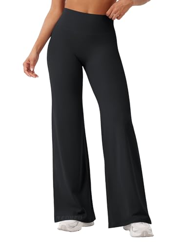 YEOREO Workout Leggings Womens No Front Seam Straight Leggings 31.5" High Waist Buttery Eddiy Gym Yoga Pants Black L