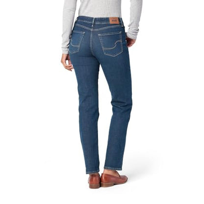 Levi Strauss Signature Gold Women's Curvy Totally Shaping Straight Jeans Mid-Rise Stretch Denim (Available in Plus Size), Jackson Square, 14 Short