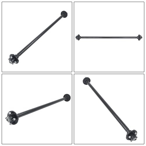 Thomletha Trailer Axle 2000 lbs Axle Beam 4 Lug Trailer Axle 49 inch Hub Face 38 inch Spring Center