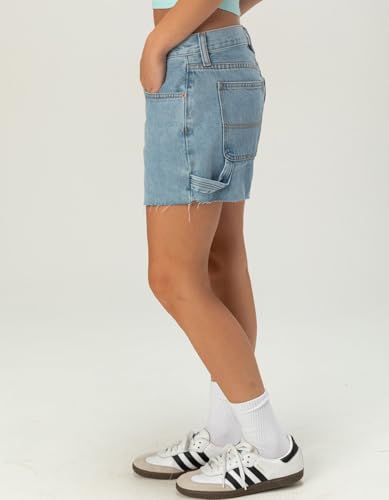Rsq Womens Low Rise Baggy Carpenter Shorts, Light Wash, 27