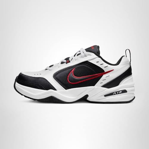 Nike Men's Air Monarch IV Training/Workout Shoes, White/Black, 10.5 Extra Wide