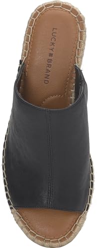Lucky Brand Women's Cabriah Espadrille Wedge Sandal, Black, 7