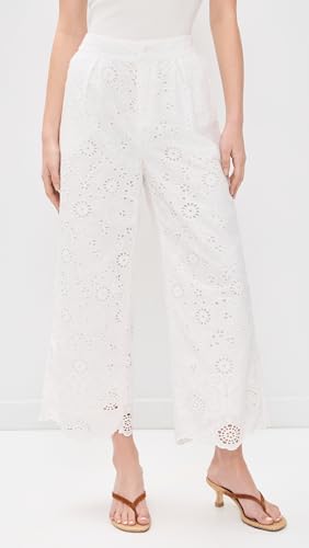 Splendid Women's x @Cellajaneblog Eyelet Pants, White, S