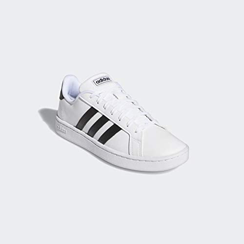 adidas Women's Grand Court Shoe, White/Black/White, 8.5