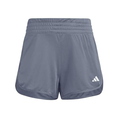 Adidas Women's Pacer Essentials Knit High-Rise Shorts, Onix/White, X-Small/5"