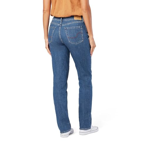 Levi Strauss Signature Gold Women's Modern Straight Jeans Mid-Rise Stretch Denim (Available in Plus Size), Mystic Waters, 12 Short