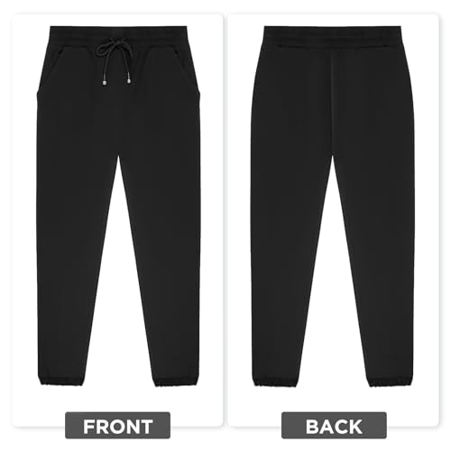 Stanpetix Joggers for Women with Pockets - Black Sports Pants Sweatpants for Running Exercise (Black,L)