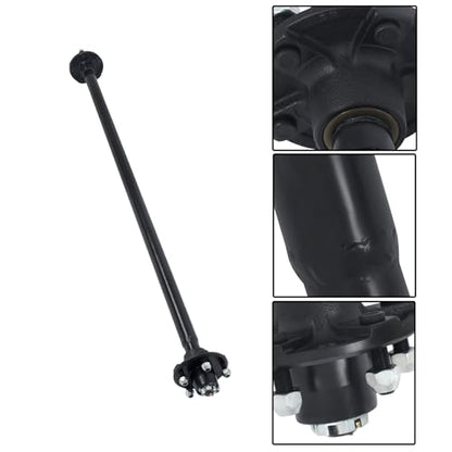 Thomletha Trailer Axle 2000 lbs Axle Beam 5 Lug Trailer Axle 61 inch Hub Face 46 inch Spring Center