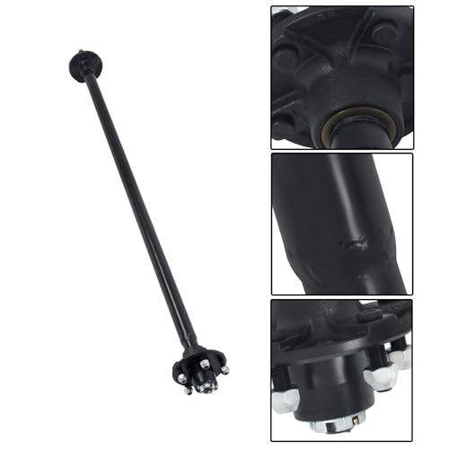 Thomletha Trailer Axle 2000 lbs Axle Beam 5 Lug Trailer Axle 61 inch Hub Face 46 inch Spring Center