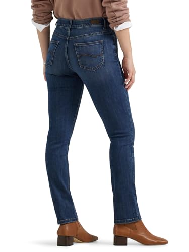 Lee Women's Ultra Lux Comfort with Flex Motion Straight Leg Jean, Royal Chakra, 12 Short