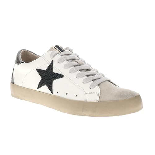 SHUSHOP Women's Paula White Black Lizard/Medium / 8