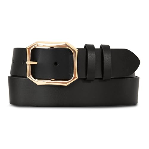 Lucky Brand High Shine Buckle Belt - Black - XL