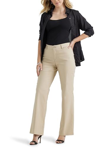 Lee Women's Ultra Lux Comfort with Flex Motion Trouser Pant Bungalow Khaki 16 Short