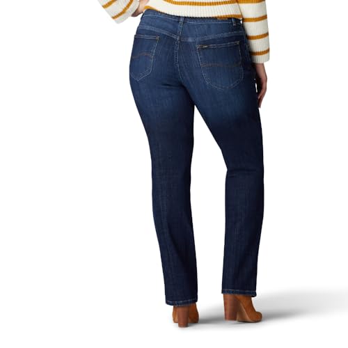 Lee Women's Plus Size Relaxed Fit Straight Leg Jean, Bewitched, 20 Plus