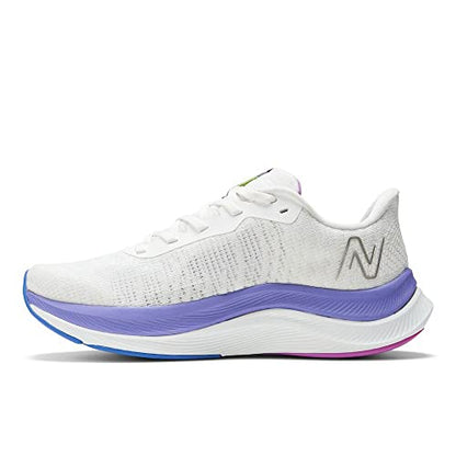 New Balance Women's FuelCell Propel V4 Running Shoe, White/Electric Indigo/Thirty Watt, 5