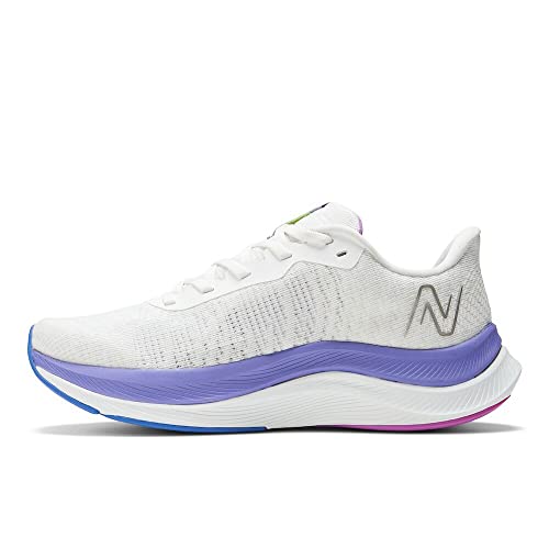 New Balance Women's FuelCell Propel V4 Running Shoe, White/Electric Indigo/Thirty Watt, 5