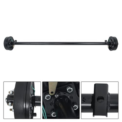 Thomletha 3500lbs Capacity Trailer Electric Brake Axle 5 Lug-4.5 inch Trailer Axle 85 inch Hub Face 70 inch Spring Center