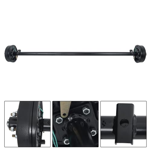 Thomletha 3500lbs Capacity Trailer Electric Brake Axle 5 Lug-4.5 inch Trailer Axle 85 inch Hub Face 70 inch Spring Center