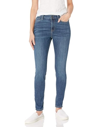 Amazon Essentials Women's Mid-Rise Stretchy Skinny Jeans, Medium Wash, 14
