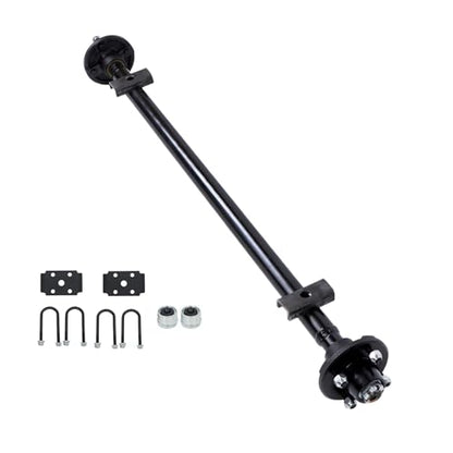 Thomletha Trailer Axle 2000 lbs Axle Beam 4 Lug Trailer Axle 49 inch Hub Face 38 inch Spring Center
