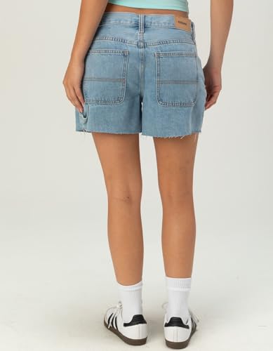 Rsq Womens Low Rise Baggy Carpenter Shorts, Light Wash, 27