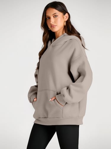 Trendy Queen Womens Oversized Hoodies Fleece Sweatshirts Fall Fashion Pullover Sweaters Winter Clothes CoffeeGrey XL