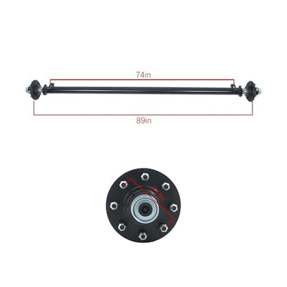 Thomletha Trailer Axle 8 on 6.5 Inch 89 Inch Hub Face 74 Inch Spring Center 7000 Lbs Capacity