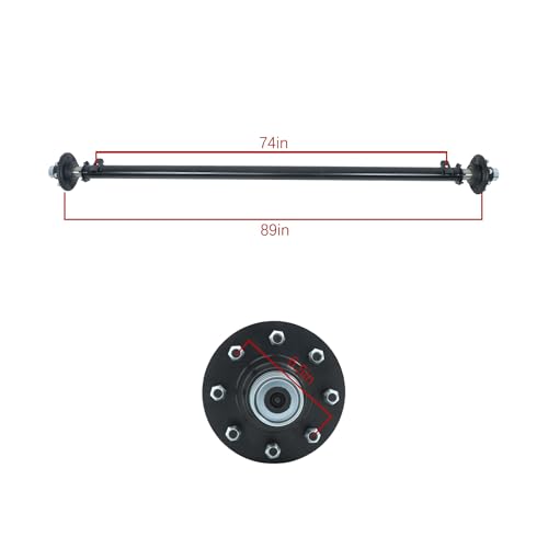 Thomletha Trailer Axle 8 on 6.5 Inch 89 Inch Hub Face 74 Inch Spring Center 7000 Lbs Capacity