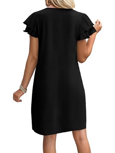 OFEEFAN Black Dress Womens Dresses 2026 Spring Summer Sundresses Boho Clothes Hawaiian Casual Elegant Classy Date Outfits L