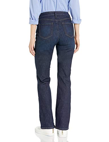Amazon Essentials Women's Mid-Rise Stretchy Slim Bootcut Jeans, Dark Wash, 4 Short