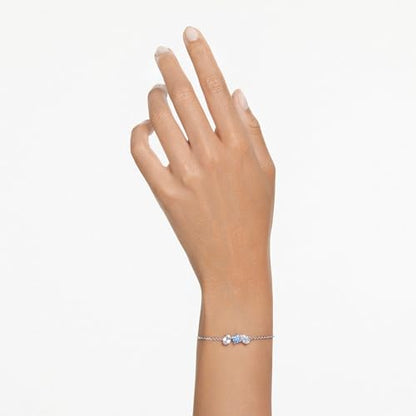 Swarovski Mesmera Bracelet, Blue and Clear Mixed-Cut Stones in a Rhodium Finished Setting, Part of the Mesmera Collection