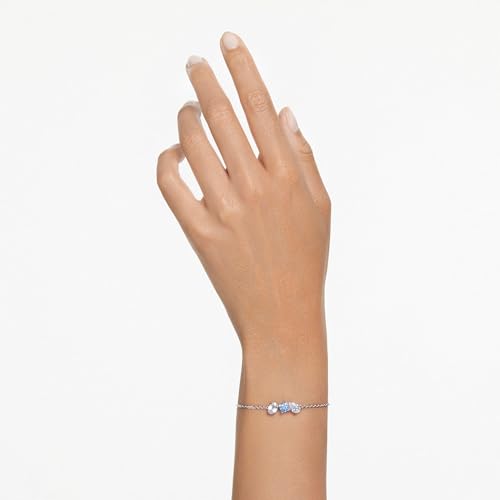 Swarovski Mesmera Bracelet, Blue and Clear Mixed-Cut Stones in a Rhodium Finished Setting, Part of the Mesmera Collection