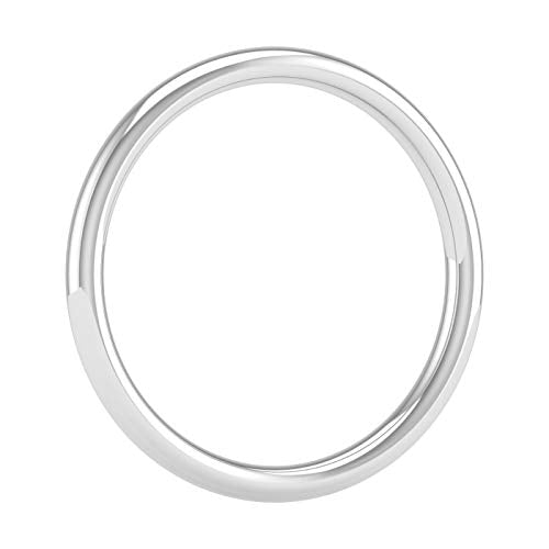 14K White Gold 2mm Plain Wedding Band (Ring Size 8.25)