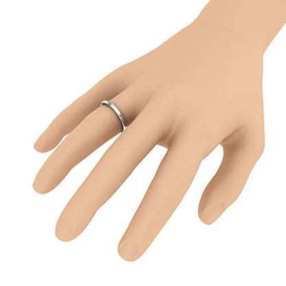 14K White Gold 2mm Plain Wedding Band (Ring Size 8.25)