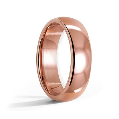 IVY & BAUBLE Pure Uncoated Solid Copper Ring for Men & Women — Lab-Tested, Raw Authentic Copper Band, Wellness Jewelry, Crafted in USA, 6mm, Size 10