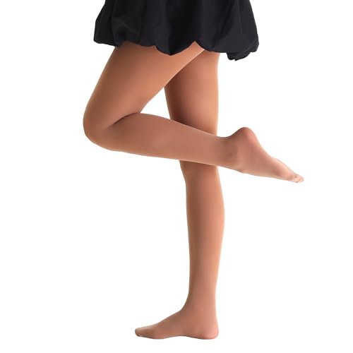 EVERSWE Girls Semi Opaque Footed Tights, Microfiber Tights