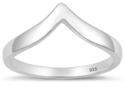 CloseoutWarehouse 925 Sterling Silver V-Shape Ring Size 9