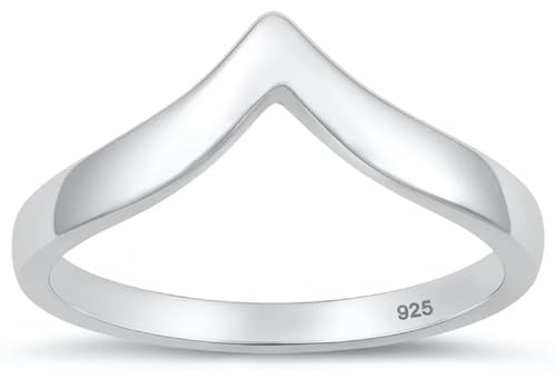 CloseoutWarehouse 925 Sterling Silver V-Shape Ring Size 9
