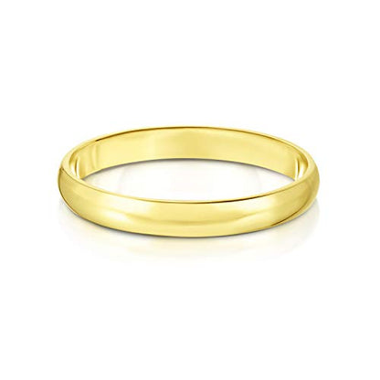 Floreo 10k Yellow Gold 3mm Solid Polished Comfort Fit Wedding Band Ring Size 10