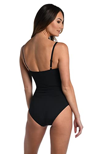 La Blanca Women's Standard Island Goddess Lingerie One Piece Swimsuit, Black, 10