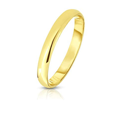 Floreo 10k Yellow Gold 3mm Solid Polished Comfort Fit Wedding Band Ring Size 10