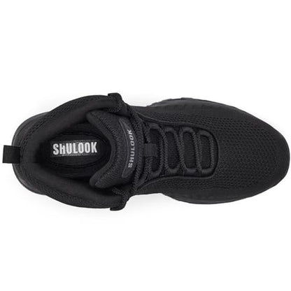 SHULOOK Non Slip Work Boots for Men Slip Resistant Lightweight Kitchen Chef Shoes for Restaurant Food Service Comfy Working Shoe Ankle Support Mesh Walking Footwear Black 11